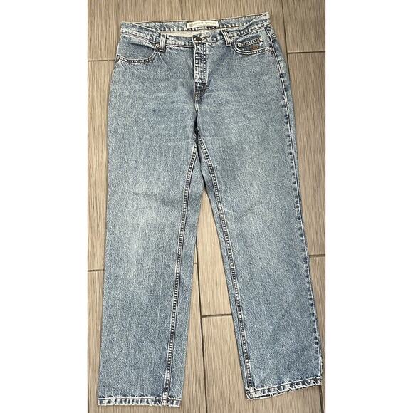 Harley Davidson Men's Blue Denim Straight Leg Medium Wash Jeans Measures 36x32 - Picture 1 of 9